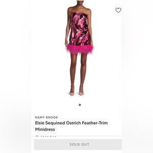 New Ramy Brook Ostrich feather - trimmed dress